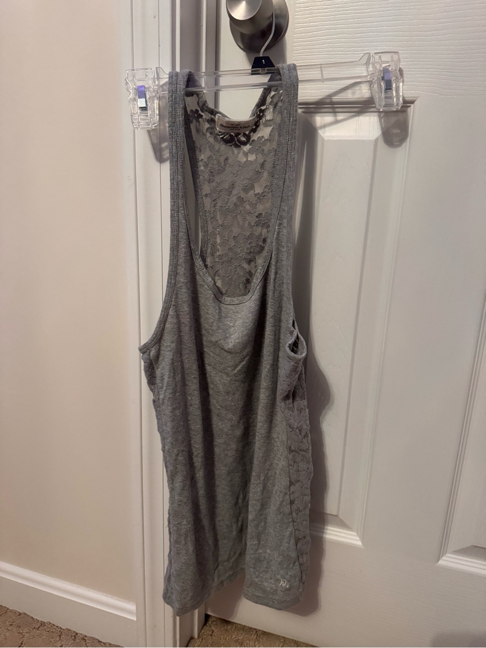 Abercrombie & fitch Gray Lace-Back Women’s Tank Top